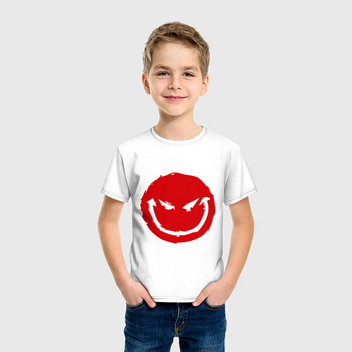 Детская футболка Коварный смайл / Белый – фото 3