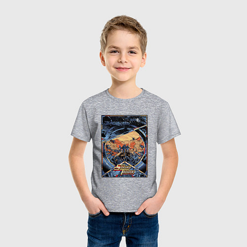 Детская футболка Звездный десант в квадрате / Меланж – фото 3