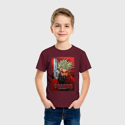 Детская футболка Vash the Stempede / Меланж-бордовый – фото 3