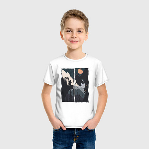 Детская футболка Оранжевая луна и дикий альпинизм / Белый – фото 3