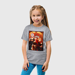 Футболка хлопковая детская Тенген и Ренгоку красивые - Клинок рассекающий дем, цвет: меланж — фото 2