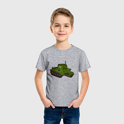 Футболка хлопковая детская Самый обычный танк, цвет: меланж — фото 2