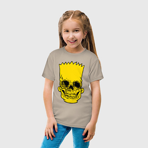 Детская футболка Череп Барта Симпсона / Миндальный – фото 4