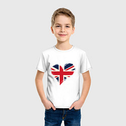Футболка хлопковая детская Сердце - Британия, цвет: белый — фото 2