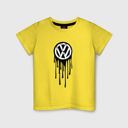 Футболка хлопковая детская Volkswagen - art logo, цвет: желтый