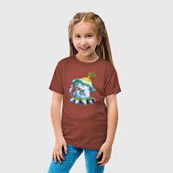 Футболка хлопковая детская Морской монстр с цепью, цвет: кирпичный — фото 2