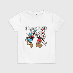 Футболка хлопковая детская Cuphead - Mugman, цвет: белый