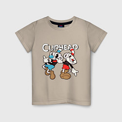 Футболка хлопковая детская Cuphead - Mugman, цвет: миндальный