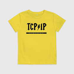 Футболка хлопковая детская TCPIP Connecting people since 1972, цвет: желтый