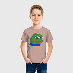 Футболка хлопковая детская Пепе Лягушонок рад, цвет: пыльно-розовый — фото 2