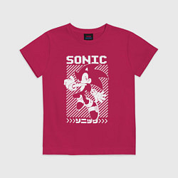 Футболка хлопковая детская Sonic - game, цвет: маджента