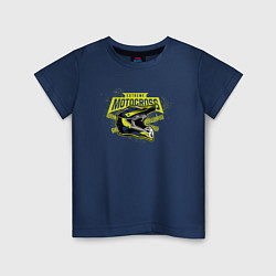 Футболка хлопковая детская Шлем Motocross, цвет: тёмно-синий