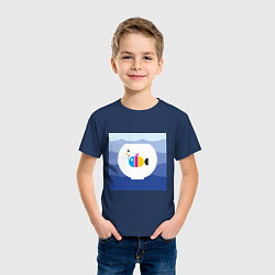 Футболка хлопковая детская CMYK рыбка, цвет: тёмно-синий — фото 2