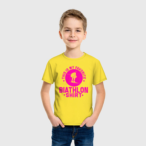 Детская футболка Это моя любимая биатлонная футболка / Желтый – фото 3