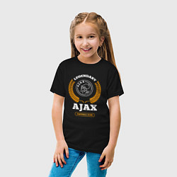 Футболка хлопковая детская Лого Ajax и надпись legendary football club, цвет: черный — фото 2