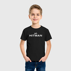 Футболка хлопковая детская Hitman - лого, цвет: черный — фото 2