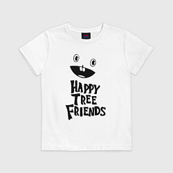 Футболка хлопковая детская Happy Three Friends - LOGO, цвет: белый