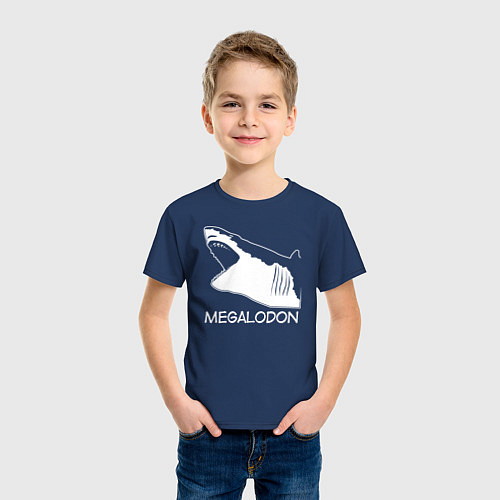 Детская футболка Пасть мегалодона / Тёмно-синий – фото 3
