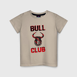 Футболка хлопковая детская Bull Bitcoin Club, цвет: миндальный