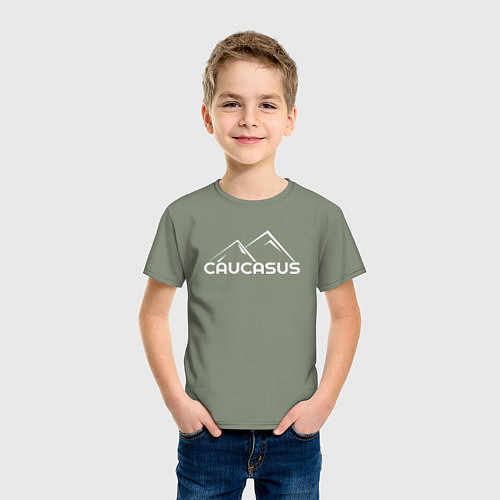 Детская футболка Caucasus - Кавказ на английском языке / Авокадо – фото 3