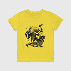 Футболка хлопковая детская Борьба, цвет: желтый