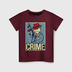 Футболка хлопковая детская Vault crime boy, цвет: меланж-бордовый