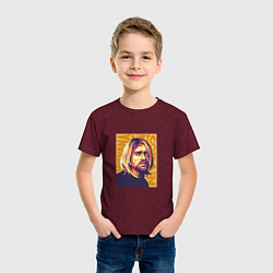 Футболка хлопковая детская Nirvana - Cobain, цвет: меланж-бордовый — фото 2
