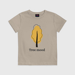 Футболка хлопковая детская Осеннее оранжевое дерево - tree mood, цвет: миндальный