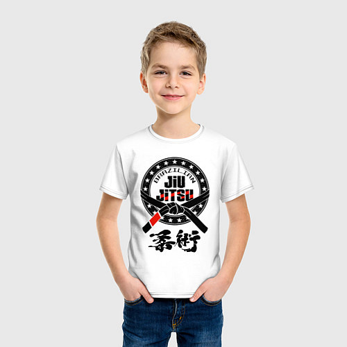 Детская футболка Brazilian fight club Jiu jitsu / Белый – фото 3