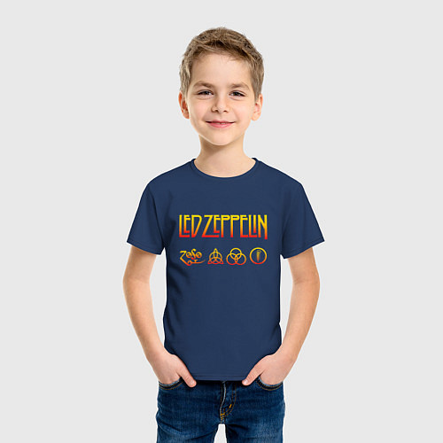Детская футболка Led Zeppelin - logotype / Тёмно-синий – фото 3