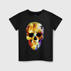 Футболка хлопковая детская Color skull - sketch, цвет: черный