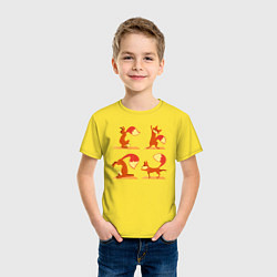 Футболка хлопковая детская Лисья йога, цвет: желтый — фото 2