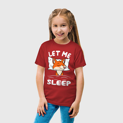 Детская футболка Дай мне поспать - лисичка / Красный – фото 4