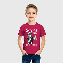 Футболка хлопковая детская Old school USSR, цвет: маджента — фото 2