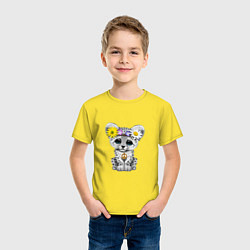 Футболка хлопковая детская Мир - Снежный Леопард, цвет: желтый — фото 2