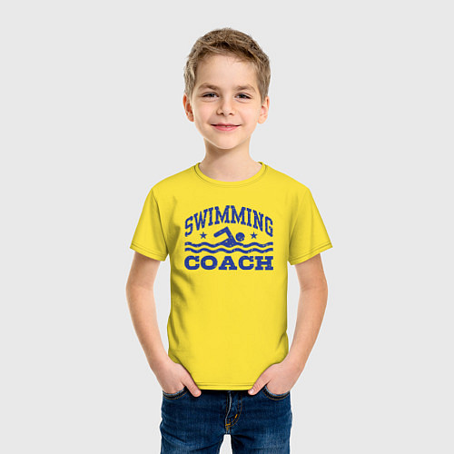 Детская футболка Тренер по плаванию / Желтый – фото 3