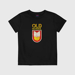 Футболка хлопковая детская Old School emblem, цвет: черный