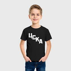 Футболка хлопковая детская ЦСКА надпись по диагонали, цвет: черный — фото 2