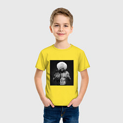 Футболка хлопковая детская Хабиб Нурмагомедов чемпион, цвет: желтый — фото 2