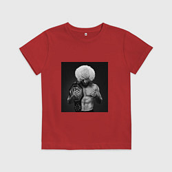 Футболка хлопковая детская Хабиб Нурмагомедов чемпион, цвет: красный