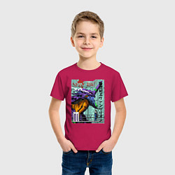 Футболка хлопковая детская EVA 01 Poster - Evangelion, цвет: маджента — фото 2