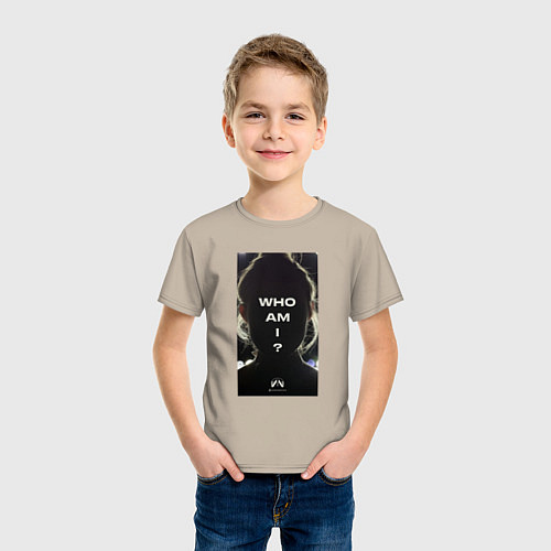 Детская футболка Who i am - Kojima / Миндальный – фото 3