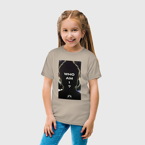 Детская футболка Who i am - Kojima / Миндальный – фото 4