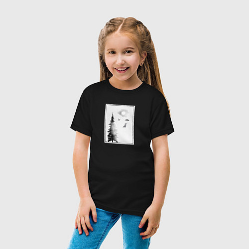 Детская футболка Лисье путешествие / Черный – фото 4