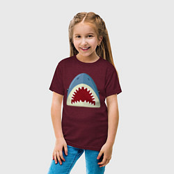Футболка хлопковая детская Красивая акула, цвет: меланж-бордовый — фото 2