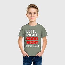 Футболка хлопковая детская Left righte good night, цвет: авокадо — фото 2