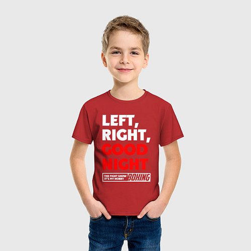 Детская футболка Left righte good night / Красный – фото 3