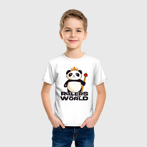 Детская футболка Панда - Правители Мира / Белый – фото 3
