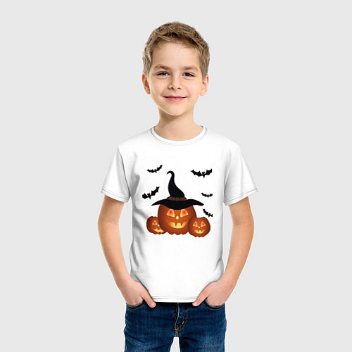 Детская футболка Хэллоуин Тыквы / Белый – фото 3