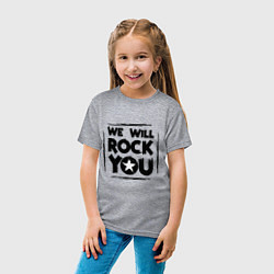 Футболка хлопковая детская We rock you, цвет: меланж — фото 2